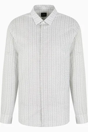 Armani Exchange Slim Fit-Hemd aus elastischer Baumwolle