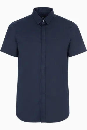 Armani Exchange Slim-Fit-Hemd mit kurzen Ärmeln aus Stretch-Satin