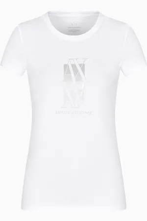 Armani Exchange Slim Fit T-Shirt mit mittigem Logo