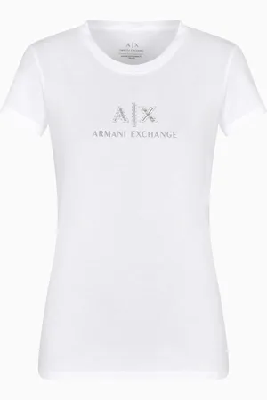 Armani Exchange Slim Fit T-Shirt mit Logo und Strass