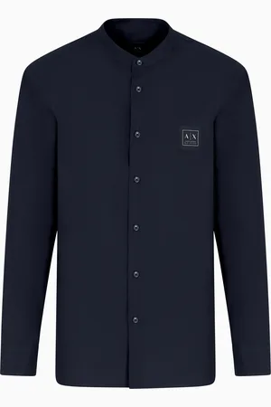 Armani Exchange Popeline-Hemd im Regular Fit mit Logo-Patch