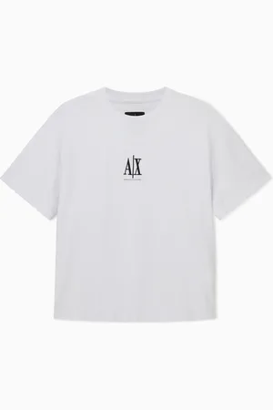 Armani Exchange Kurzes T-Shirt aus schwerer Baumwolle
