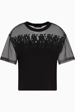 Armani Exchange T-Shirt mit transparentem Einsatz