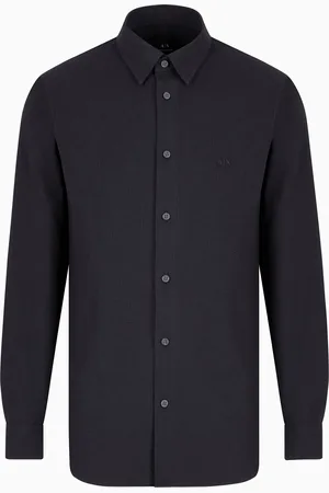 Armani Exchange Seersucker-Hemd in normaler Passform