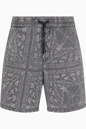 Armani Exchange Bermudashorts aus Baumwolle und Leinen mit Kaleidoskop-Print