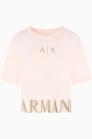 Armani Exchange Kurzes T-Shirt mit Logoprofil