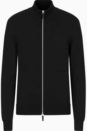 Armani Exchange Strickjacke mit durchgehendem Reißverschluss aus -Biobaumwolle