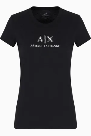 Armani Exchange Slim Fit T-Shirt mit Logo und Strass