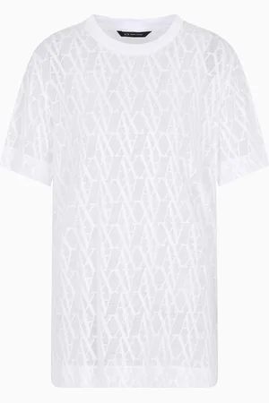 Armani Exchange T-Shirt mit normaler Passform und Allover-Logo