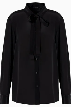 Armani Exchange Viskose-Shirt mit Schleife