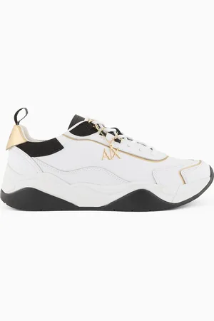 Armani Exchange Ledersneaker mit Logo-Applikation