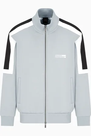 Armani Exchange Sweatshirt mit durchgehendem Reißverschluss und Kontraststreifen