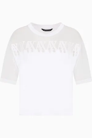 Armani Exchange T-Shirt mit transparentem Einsatz