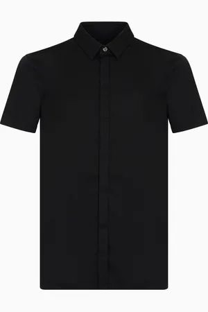 Armani Exchange Slim-Fit-Hemd mit kurzen Ärmeln aus Stretch-Satin