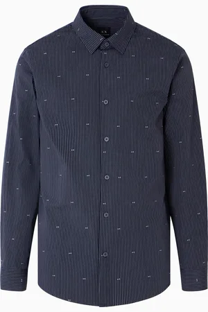 Armani Exchange Jacquardhemd aus Baumwolle mit normaler Passform