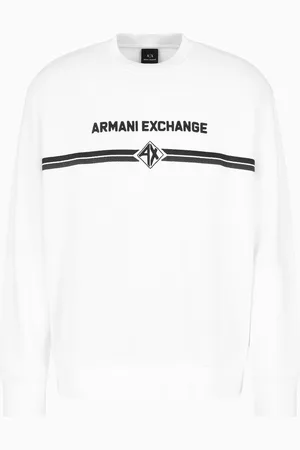 Armani Exchange Rundhals-Sweatshirt mit Logo-Print auf der Brust