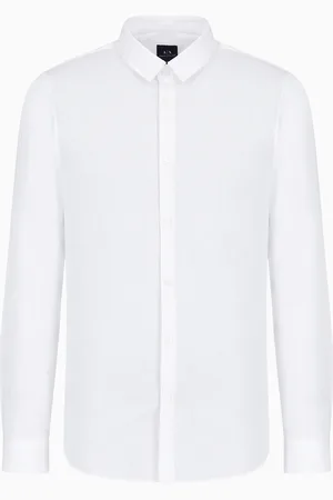 Armani Exchange Slim-Fit-Hemd aus Stretch-Baumwollpopeline