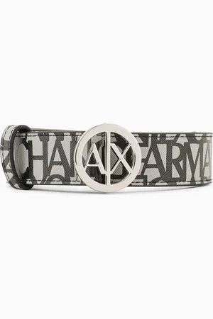 Armani Exchange Gürtel aus Öko-Leder mit runder Logo-Schnalle