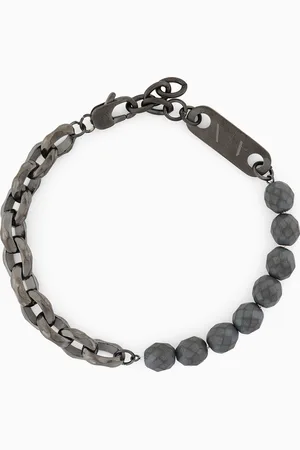 Armani Exchange Anthrazitfarbenes Armband mit Kettengliedern, gefertigt aus Hämatit