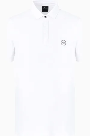 Armani Exchange Slim Fit-Poloshirt aus elastischer Baumwolle mit Logo