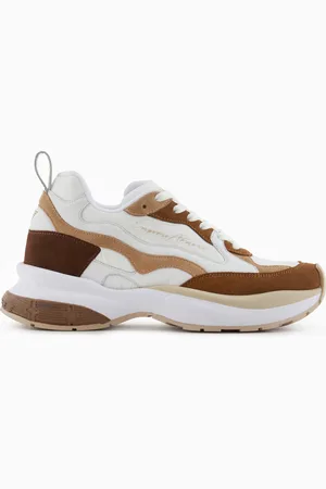 Emporio Armani Mesh-Sneaker mit laminierten Details und Logo-Schriftzug