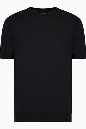 Giorgio Armani Pullover mit Rundhalsausschnitt und kurzen Ärmeln aus Seide und Baumwolle