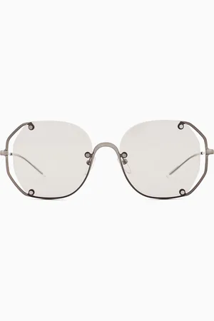 Emporio Armani Sonnenbrille mit unregelmäßig geformter Fassung für Damen