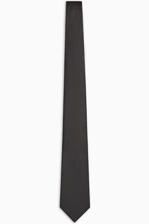 Emporio Armani Krawatte aus Seiden-Mischung mit Fischgratmuster in Jacquard-Stoff-Verarbeitung