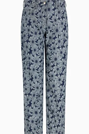 Emporio Armani Jeans aus der Peace Sonderkollektion, gefertigt aus Denim-Jacquard-Stoff mit durchgehendem Margeritenmuster