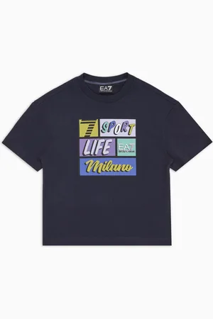 EA7 Graphic Series Boy T-Shirt mit Print, gefertigt aus Baumwoll-Jersey