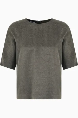Giorgio Armani Bluse mit Rundhalsausschnitt, gefertigt aus Viskose und Cupro