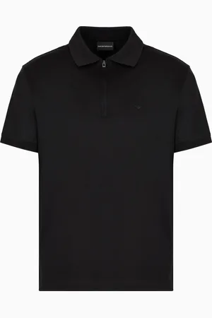 Emporio Armani ASV Poloshirt aus Lyocellmisch-Jersey mit Reißverschluss