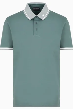 Emporio Armani Poloshirt in Pikee mit abgesetzter Kante am Kragen
