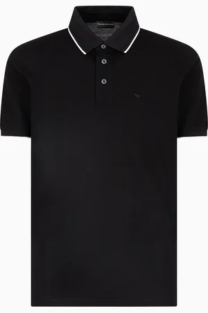 Emporio Armani Poloshirt aus Stretch-Pikee mit gesticktem Mikro-Adler