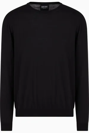 Giorgio Armani Pullover mit Rundhalsausschnitt und langen Ärmeln aus Seide und Baumwolle