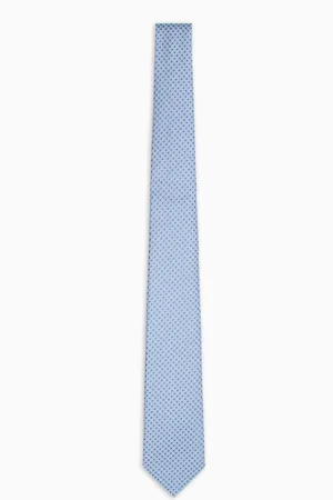 Emporio Armani Krawatte aus reiner Seide mit optischem Mikro-Muster in Jacquard-Stoff-Verarbeitung