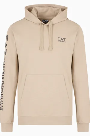 EA7 Logo Series Sweatshirt mit Kapuze und Rei??verschluss, gefertigt aus Baumwolle