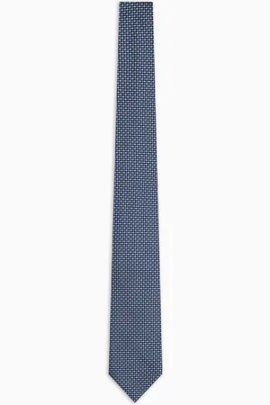 Emporio Armani Krawatte aus reiner Seide mit optischem Jacquard-Muster