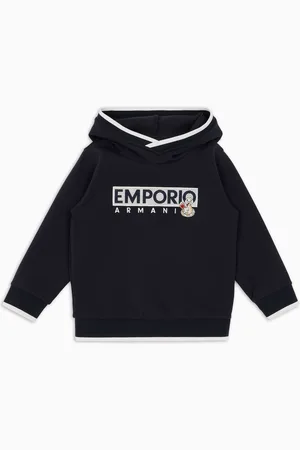 Emporio Armani ASV Sweatshirt aus doppellagigem Jersey mit Kapuze und Maxi-Mondneujahrs-Stickerei