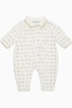 Emporio Armani Strampler aus Jersey mit Tendresse-Print