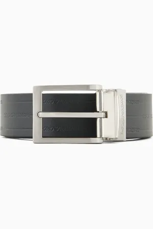 Emporio Armani Wendegürtel aus Leder mit geprägtem Logo