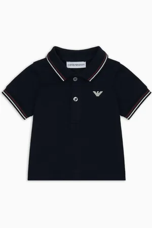 Emporio Armani Poloshirt aus Stretch-Pikee mit gestreiften Bündchen