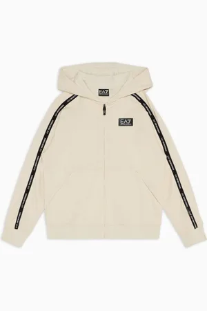 EA7 Logo Series Boy Sweatshirt mit Kapuze aus Baumwolle