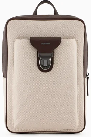 Emporio Armani Rucksack aus Canvas mit Details aus Leder