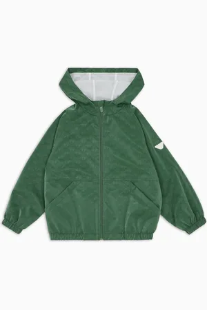 Emporio Armani Blouson aus Jacquard-Nylon mit Kapuze und durchgehendem Adler-Logo