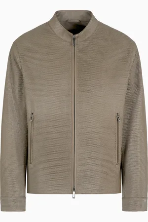 Emporio Armani Blouson aus teilweise pflanzlich gegerbtem, perforiertem Lammnappaleder