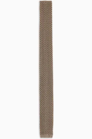 Emporio Armani Mikroperforierte Strickkrawatte aus reiner Seide