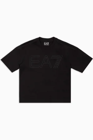 EA7 Logo Series Boy T-Shirt mit Rundhalsausschnitt aus Baumwolle