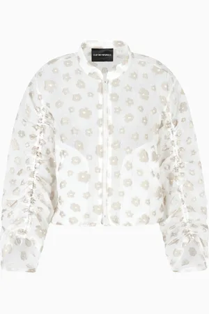 Emporio Armani Blouson aus Fil-Coupé-Gewebe mit Allover-Blumenmuster
