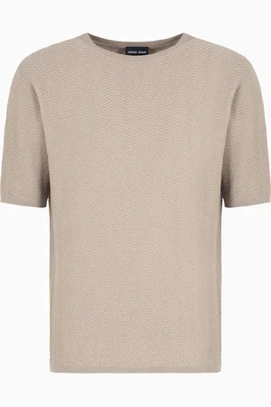 Giorgio Armani Pullover mit Rundhalsausschnitt aus Schurwolle mit Fischgrat-Muster